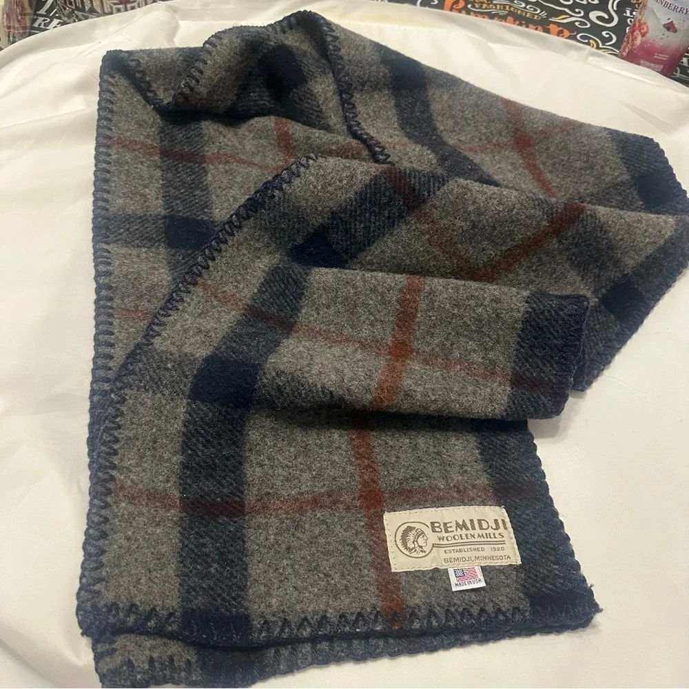 Bemidji Woolen Mills Buffalo Plaid Wool Check Scarf USA